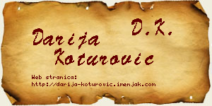 Darija Koturović vizit kartica